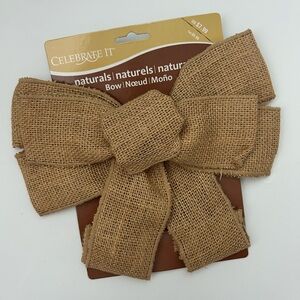 NWT Burlap Wired Bow